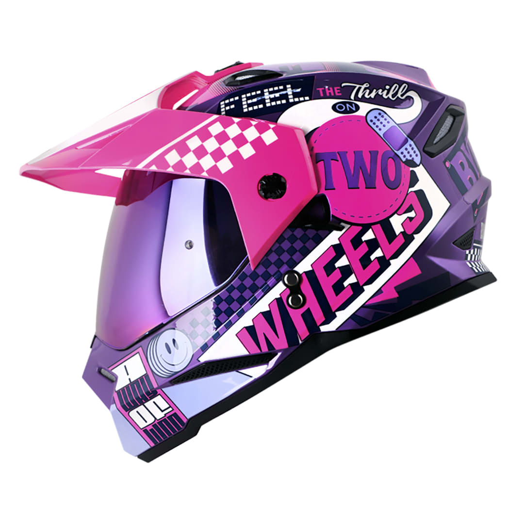 Casco HRO MX330 BYE BYE Morado Rosa