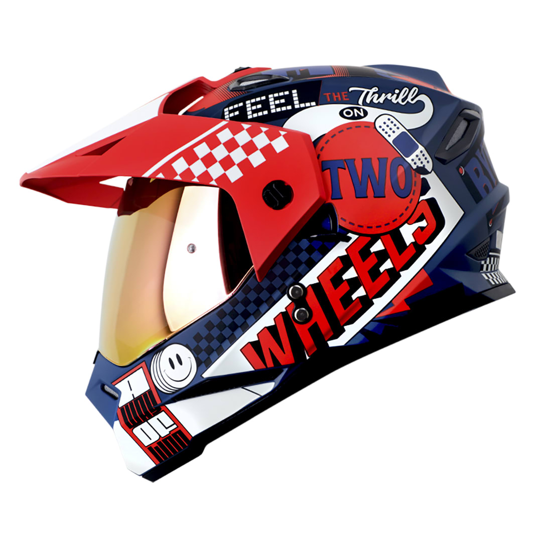 Casco HRO MX330 BYE BYE Azul Rojo