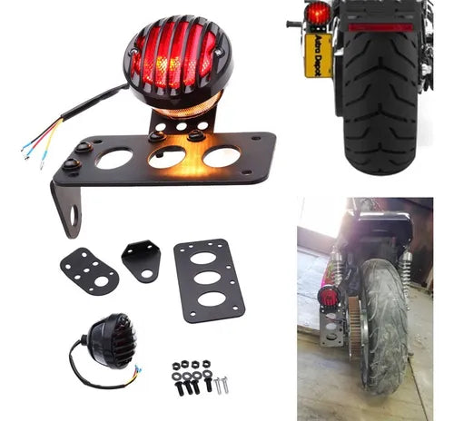 Foco Trasero con Porta Patente para Chopper