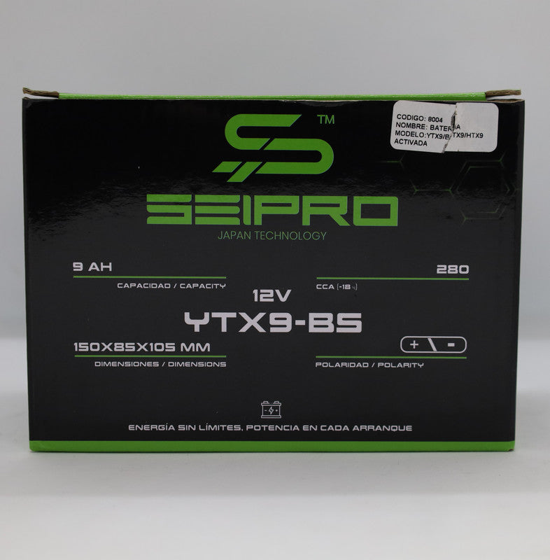 Bateria Seipro YTX9 - BTX9 - HTX9 ACTIVADA