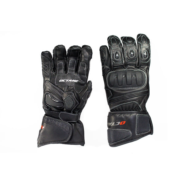 Guante Octane 206 Cuero Largo Negro