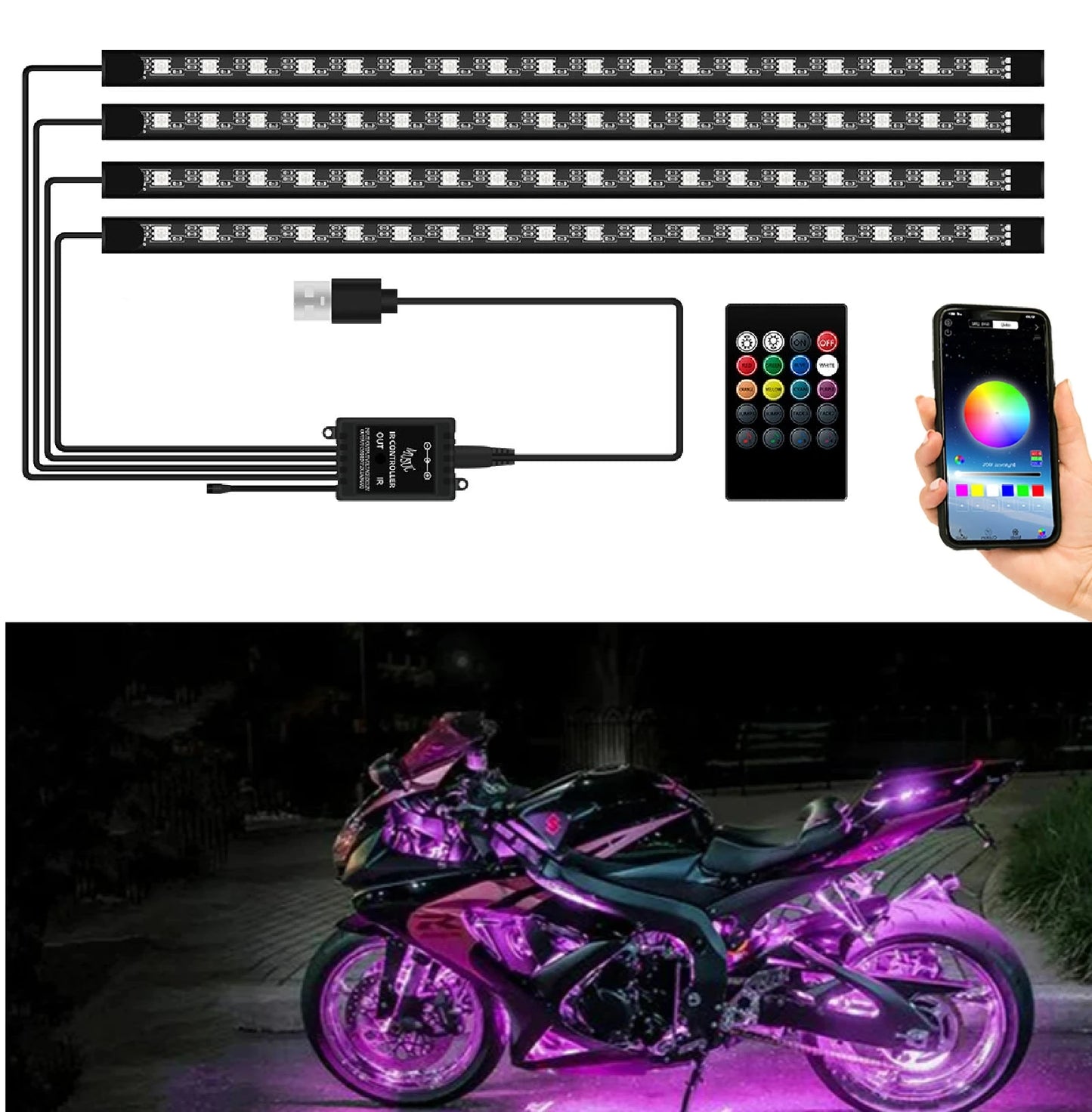 Tiras Led Para Moto Colores LotusLanternX RGB