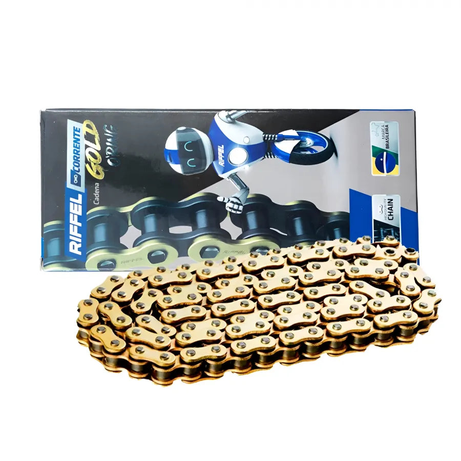 Cadena Riffel 428H 140L Oring Dorada