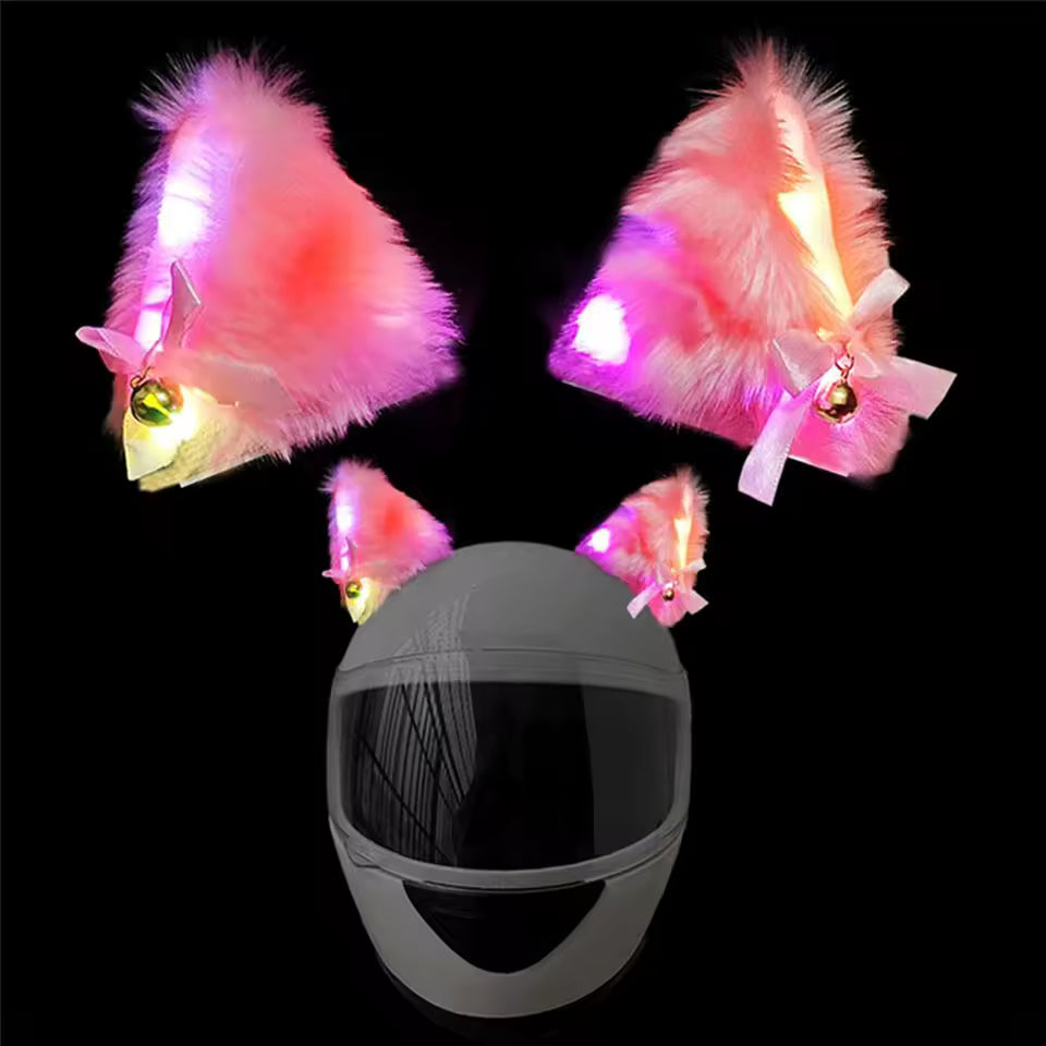 Accesorio Casco Tipo Oreja Gato Con Luz