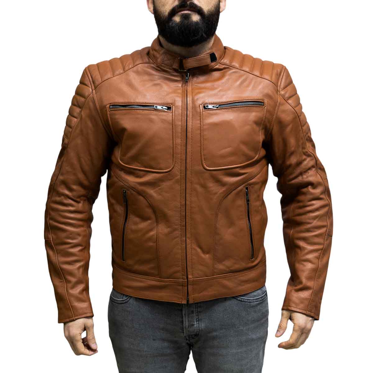Chaqueta Armad Falcon Cuero Cafe