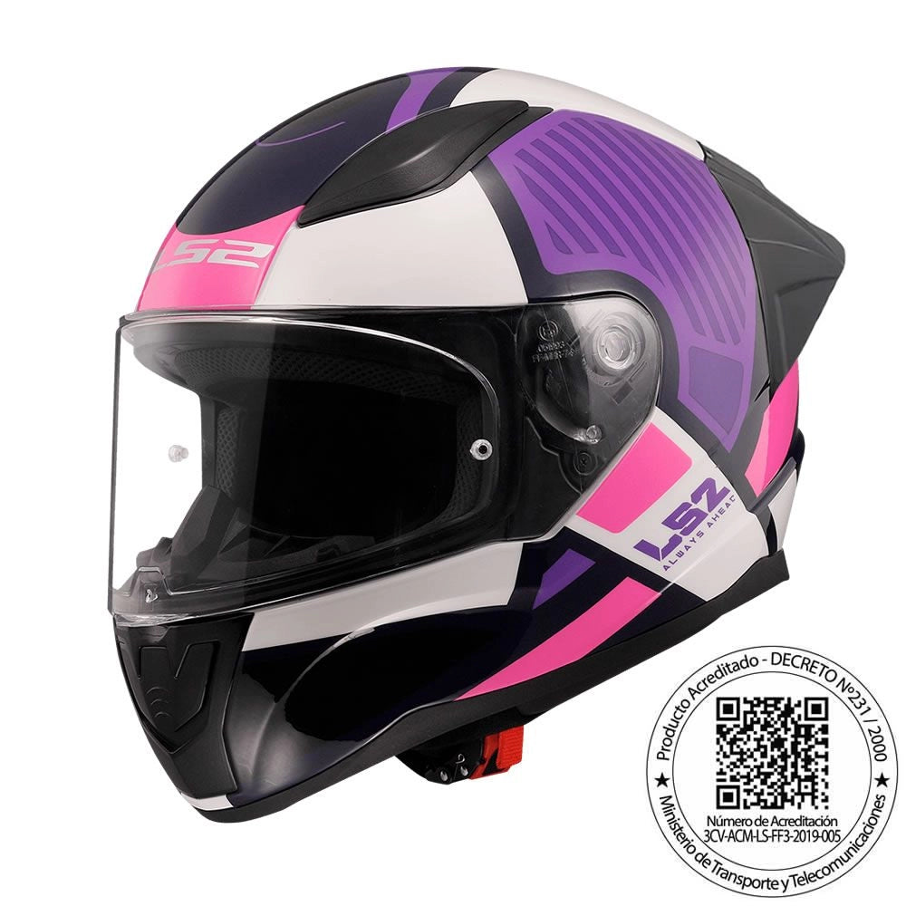 Casco LS2 FF353 GridX Morado