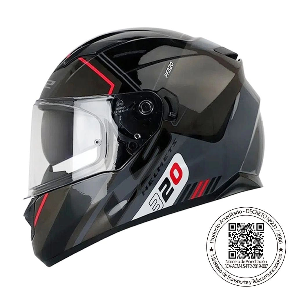 Casco LS2 FF320 Sche Negro Gris