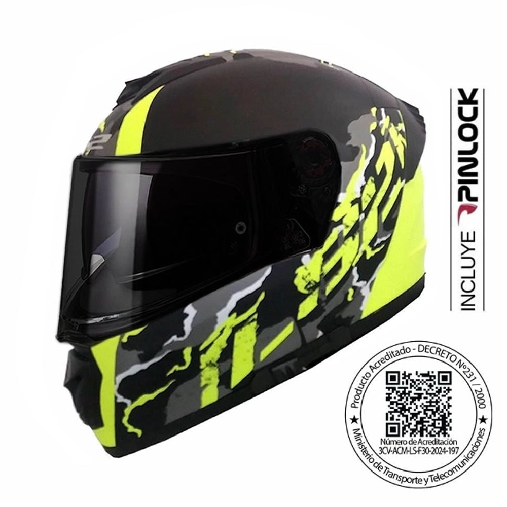 Casco LS2 Ff390 Amarillo Pinlock Breaker Evo Feline