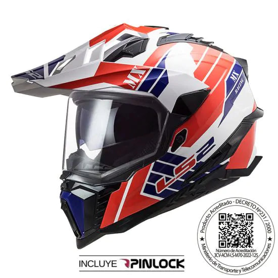Casco LS2 MX701 Atlantis Blanco Rojo
