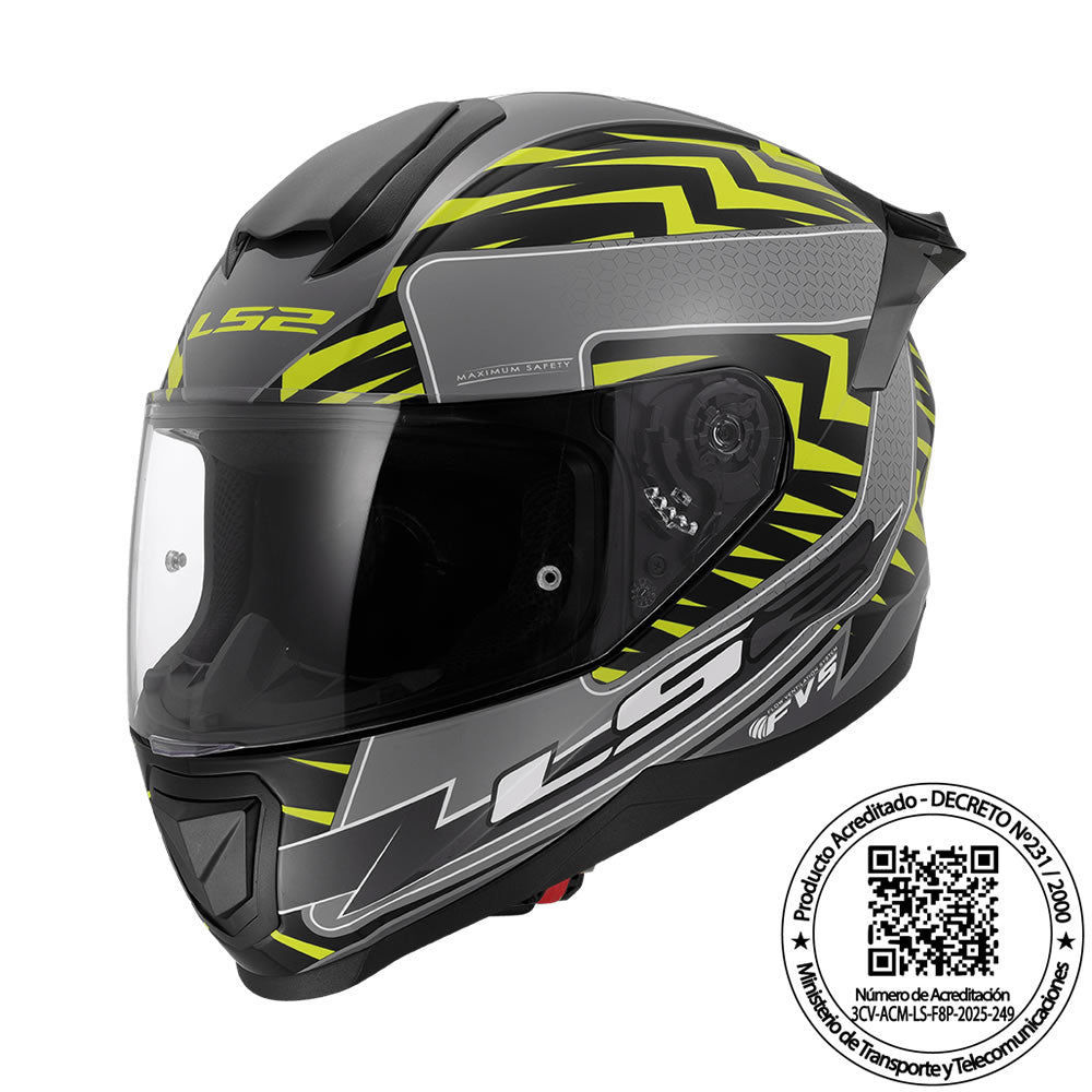 Casco LS2 FF802 FLASH II ENERGY Gris Amarillo