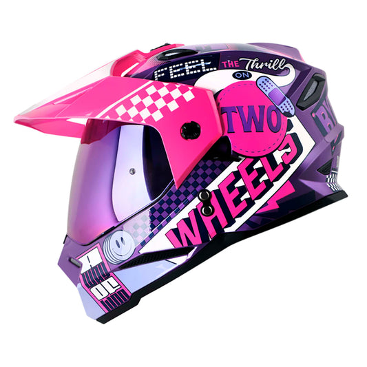 Casco HRO MX330 BYE BYE Morado Rosa