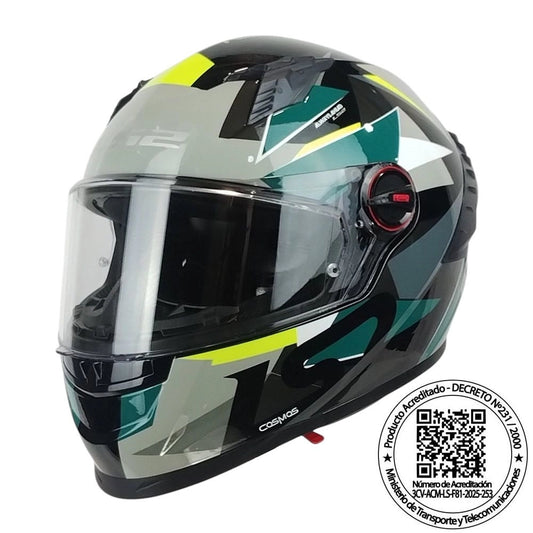 Casco LS2 FF816 COSMOS Astom Negro Verde