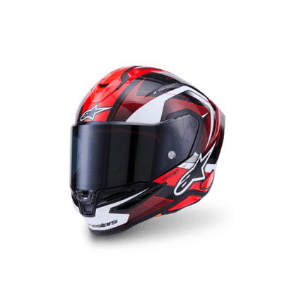 Casco Alpinestars SR7 Kinetis Negro Rojo Blanco Brillante