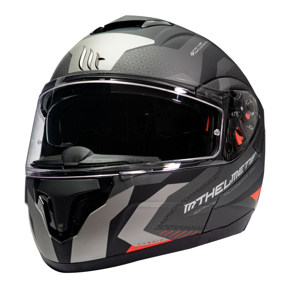 Casco MT FU401 Atom SV Hibrido F5 Rojo Mate