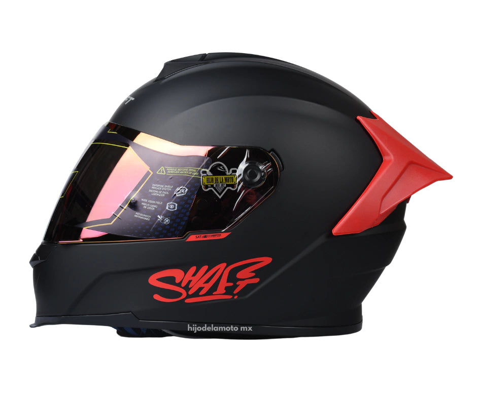 Casco Shaft 502 Negro Rojo