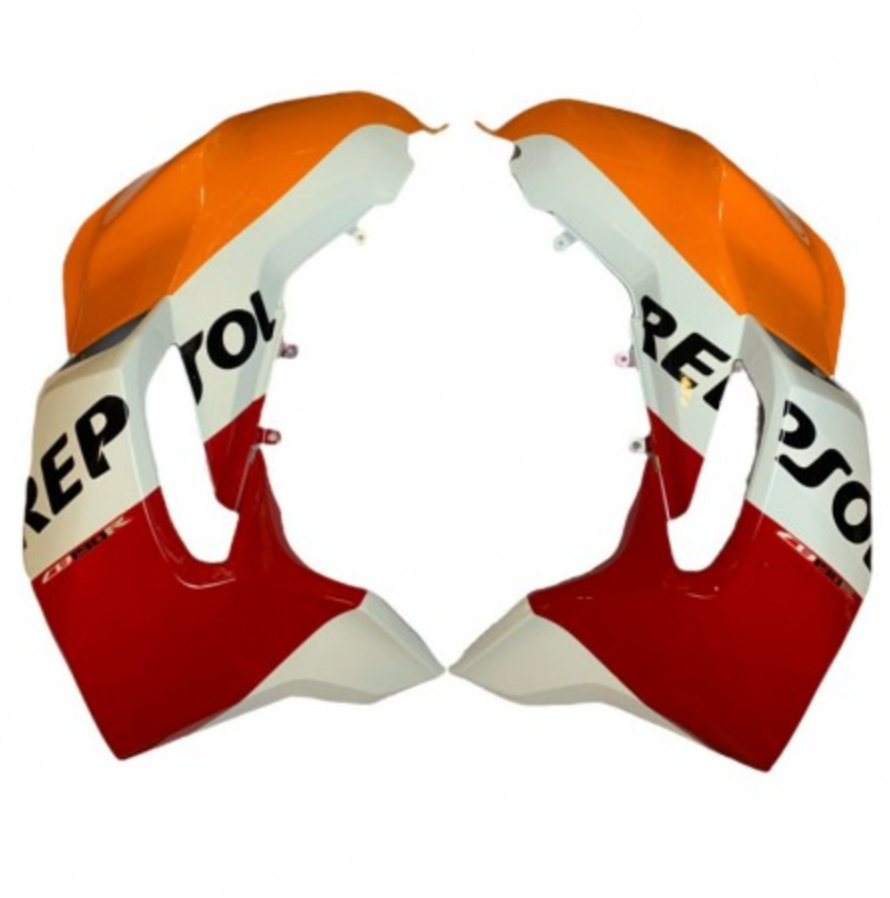 Plástico Tapas Cubre Estanque Moto Honda Cb190r REPSOL año 2016-2019 PAR