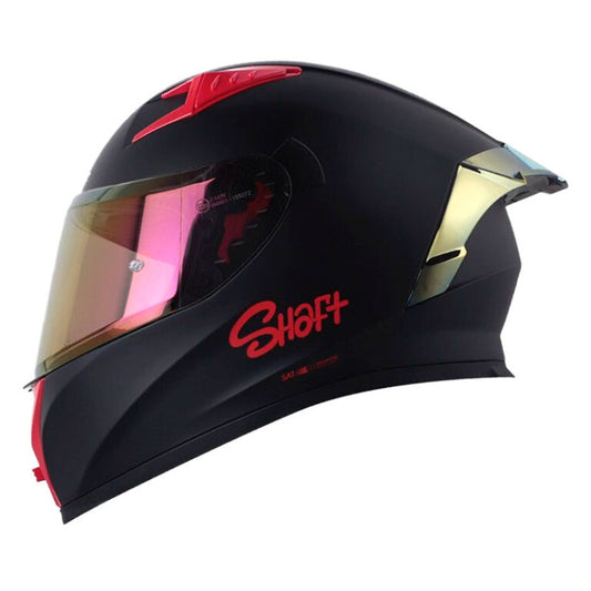 Casco Shaft 526 Negro Mate Rojo