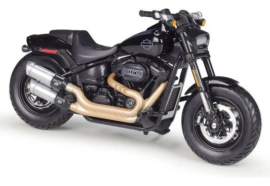 Moto Escala Harley Fat Bob Negra 1:14