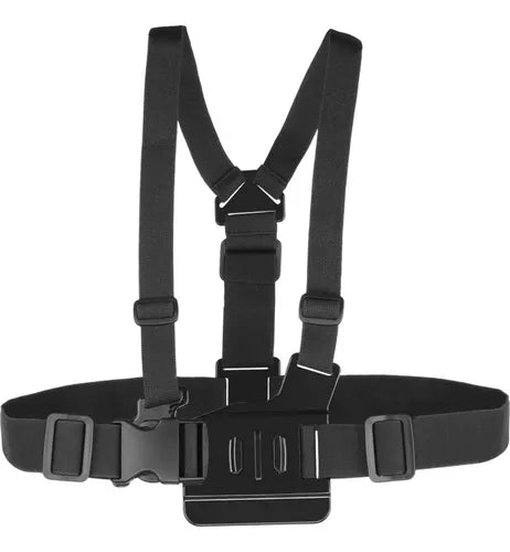 Soporte Gopro Pechera Mas Soporte Celular Negro