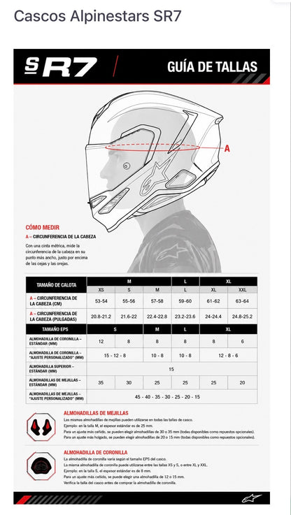 Casco Alpinestars SR7 Negro Mate