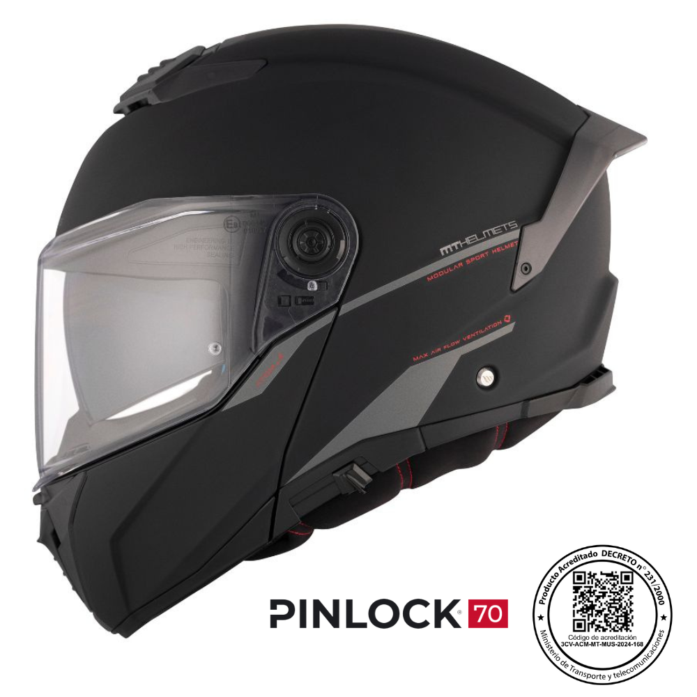 Casco MT FU404 SV Atom 2 SV Solid A1 Negro Mate