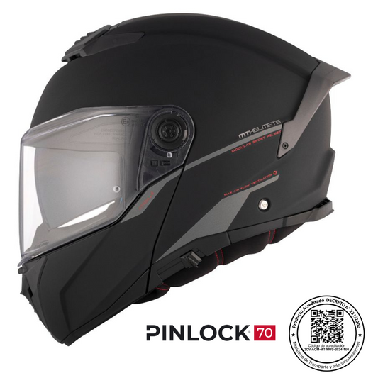 Casco MT FU404 SV Atom 2 SV Solid A1 Negro Mate