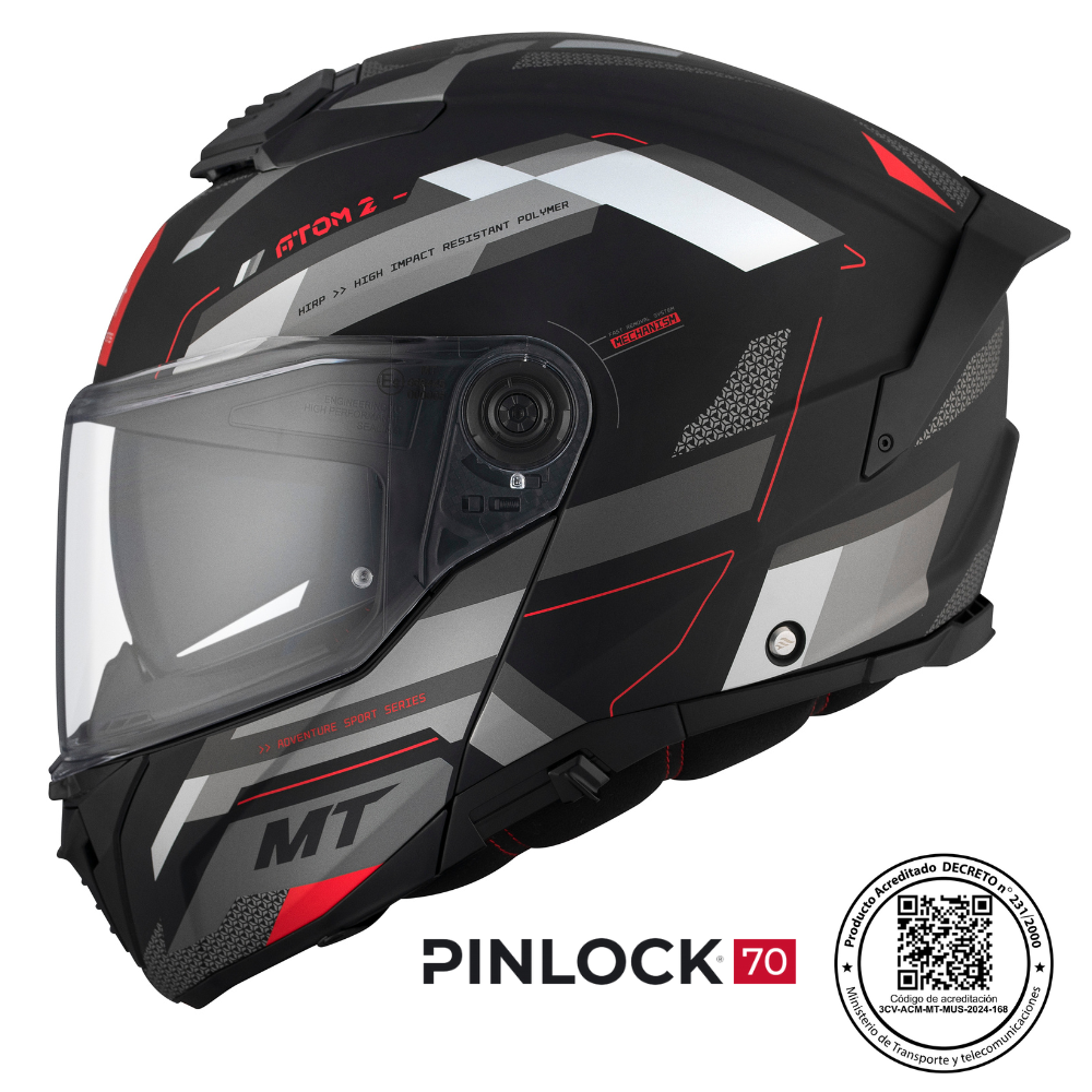 Casco MT FU404 SV Atom 2 SV Bast D5 Rojo Mate