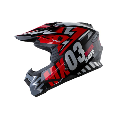 Casco HRO MX03 Scribble Negro Rojo