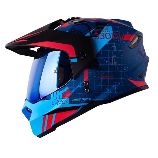 Casco HRO MX330 Space Race Azul Rojo