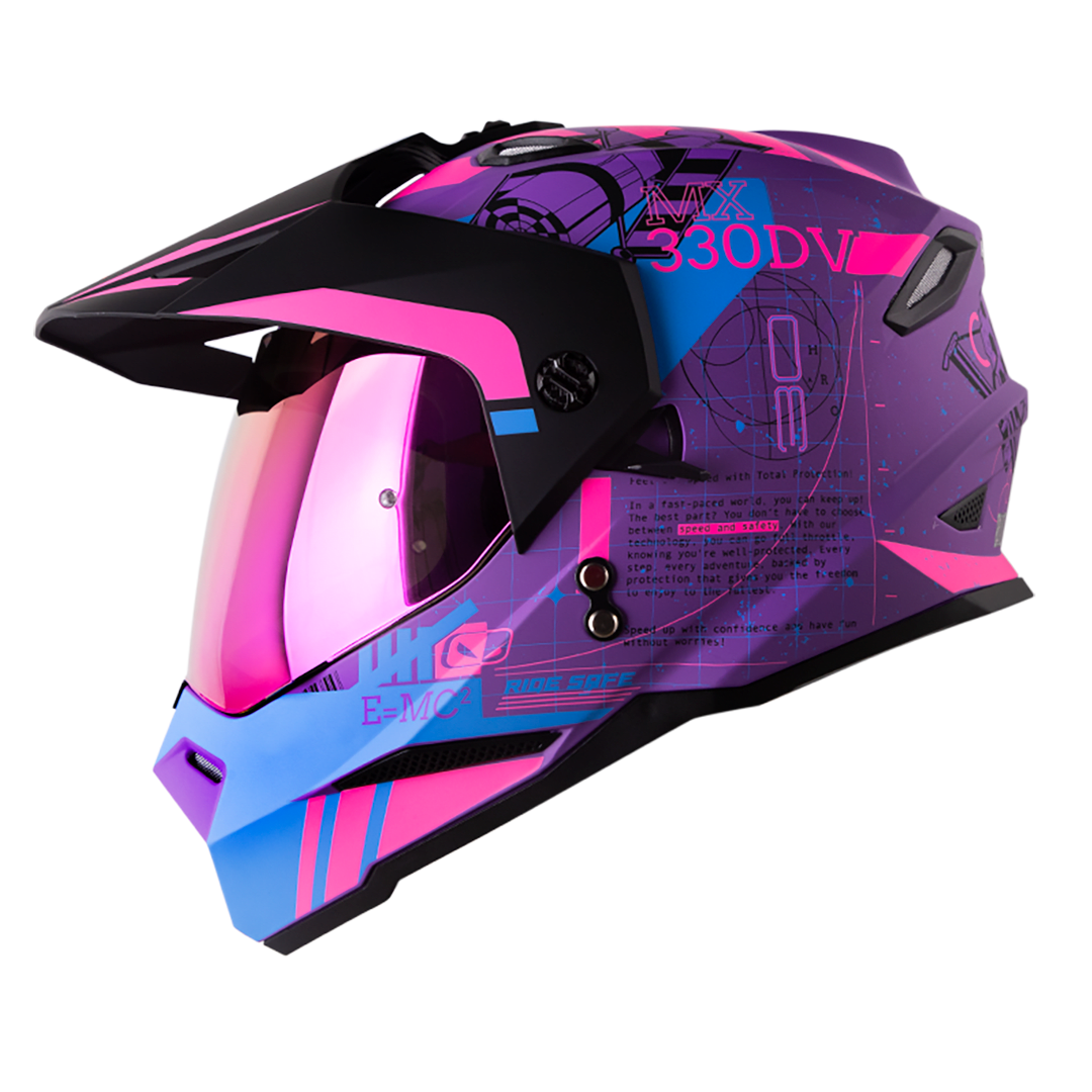 Casco HRO MX330 Space Race Morado Rosado