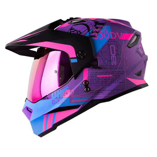 Casco HRO MX330 Space Race Morado Rosado