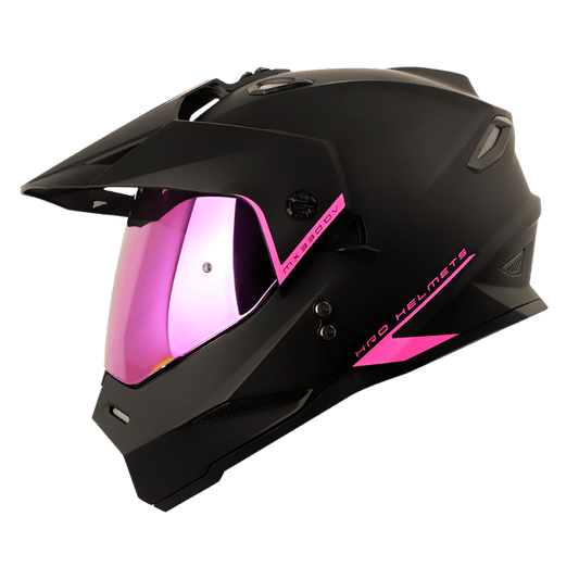 Casco HRO MX330 Solid Negro Rosa Mate