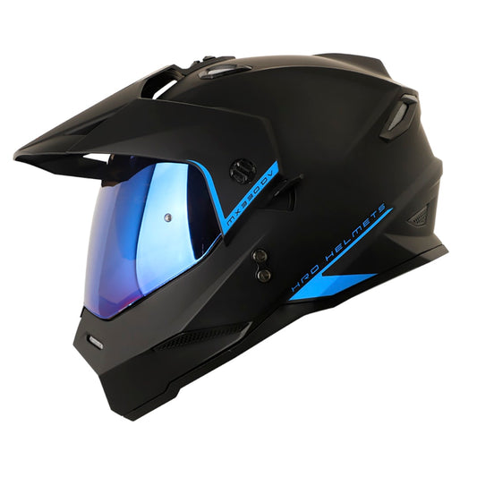 Casco HRO MX330 Solid Negro Azul Matte