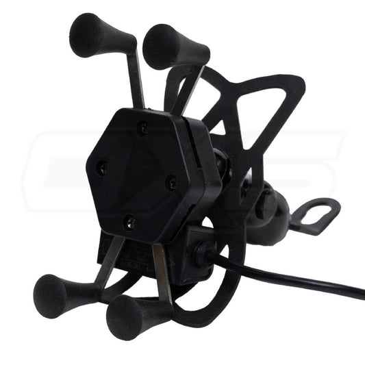 Soporte Celular Metal Con Brazo para Espejo y Cargador USB
