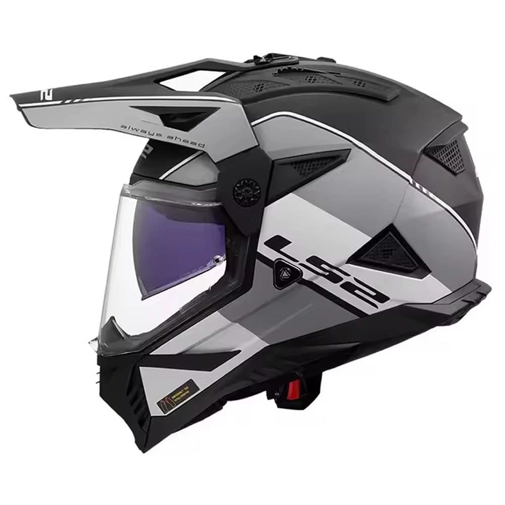 Casco LS2 MX702 Rally Gris Negro Mate
