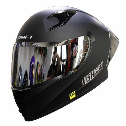 Casco Shaft 526 Negro Mate Mica y Spoiler Espejado