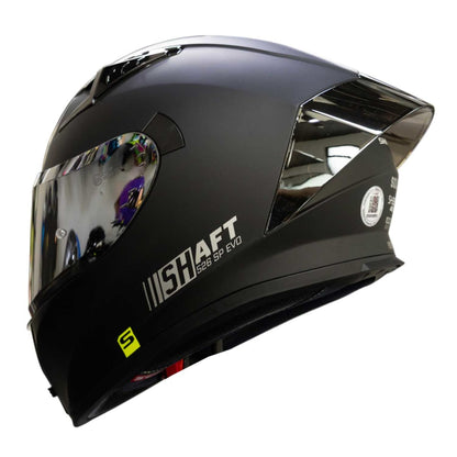Casco Shaft 526 Negro Mate Mica y Spoiler Espejado