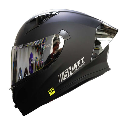 Casco Shaft 526 Negro Mate Mica y Spoiler Espejado