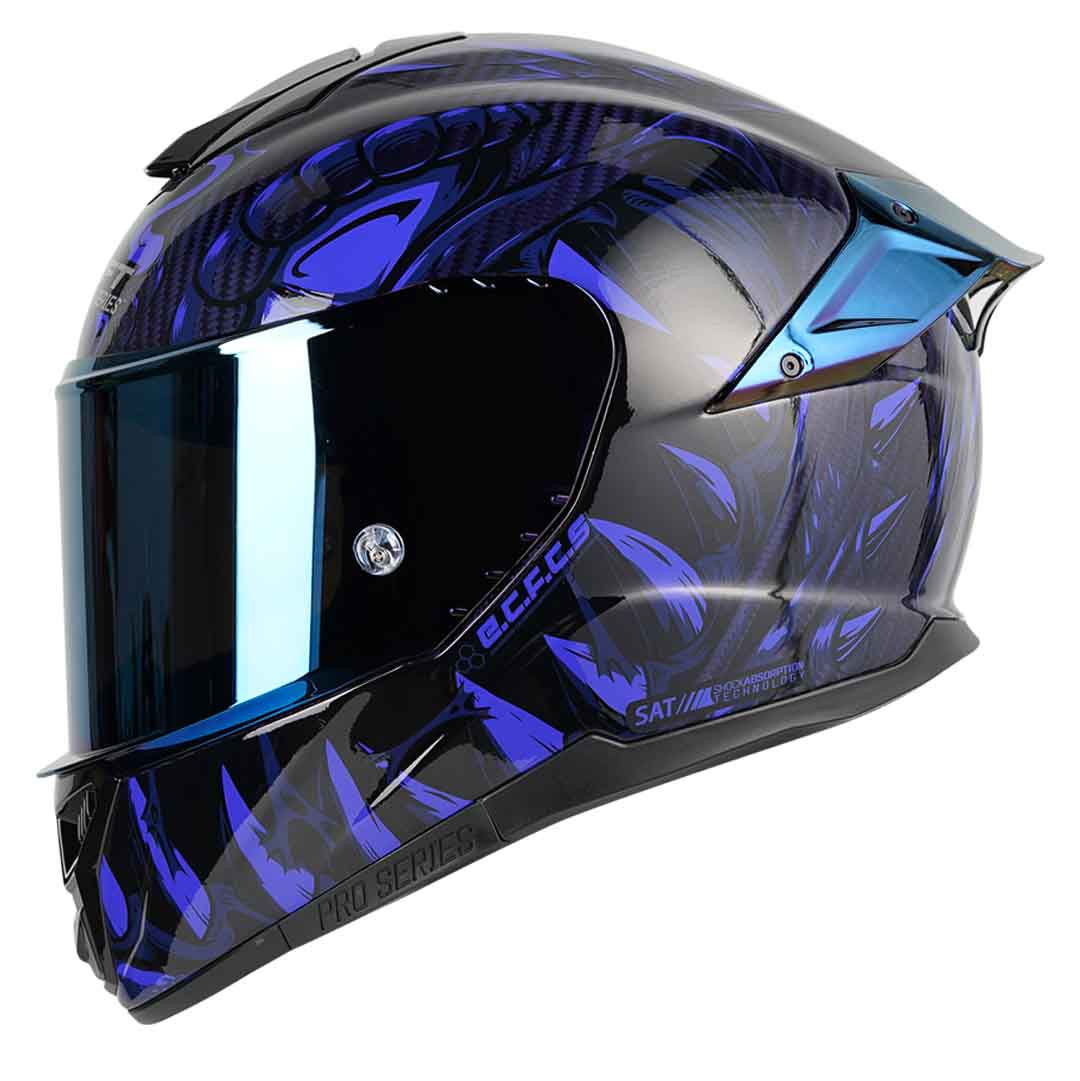 Casco Shaft Pro 620C Lizzard Fibra Carbono Azul