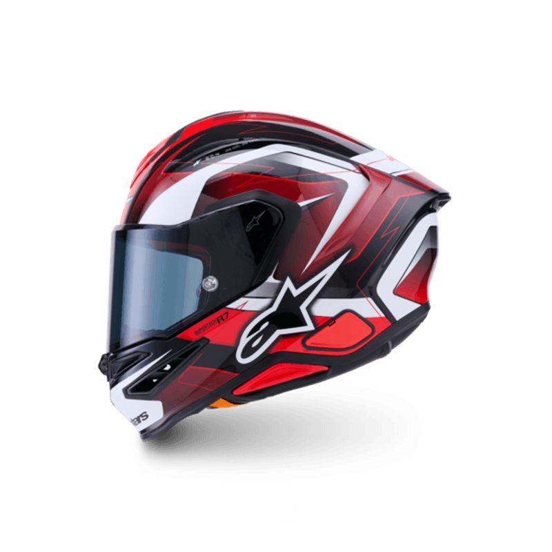 Casco Alpinestars SR7 Kinetis Negro Rojo Blanco Brillante