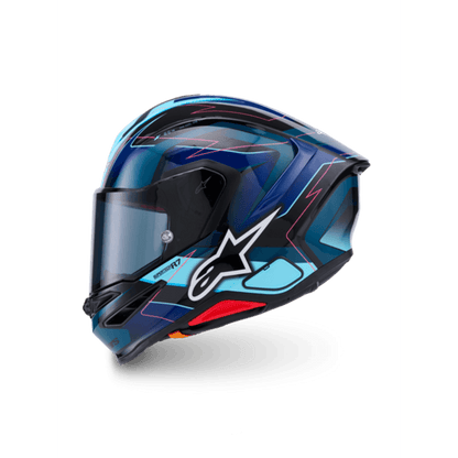 Casco Alpinestars SR7 Kinetis Negro Azul Fucsia Brillante