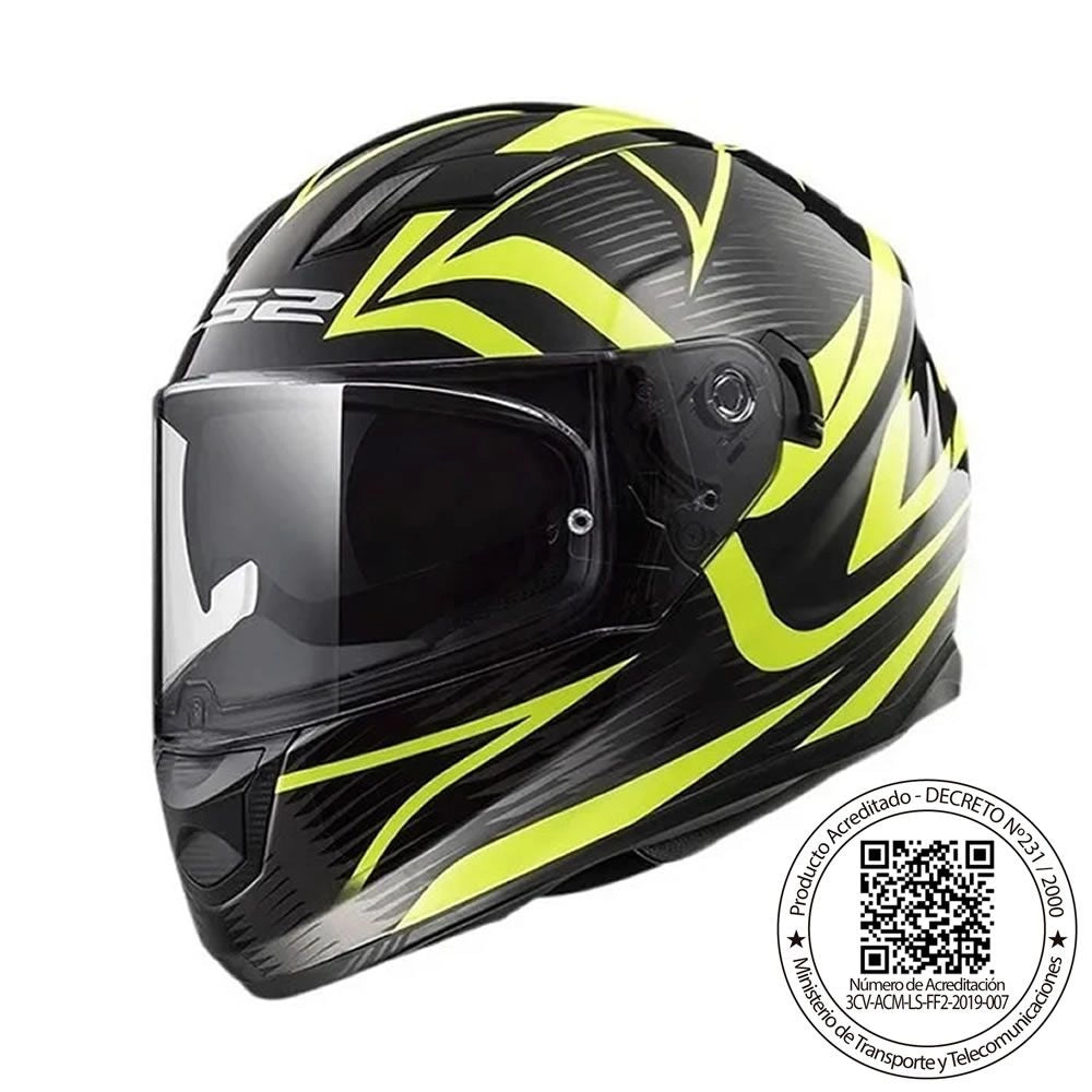 Casco LS2 FF320 Sche Negro Amarillo