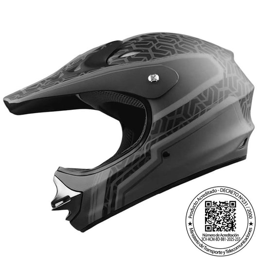 Casco GHB 818 Grid Negro Gris Mate