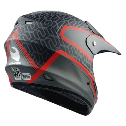 Casco GHB 818 Grid Negro Rojo Mate