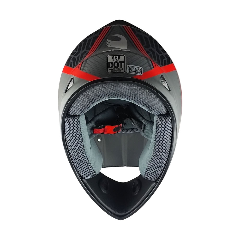 Casco GHB 818 Grid Negro Rojo Mate