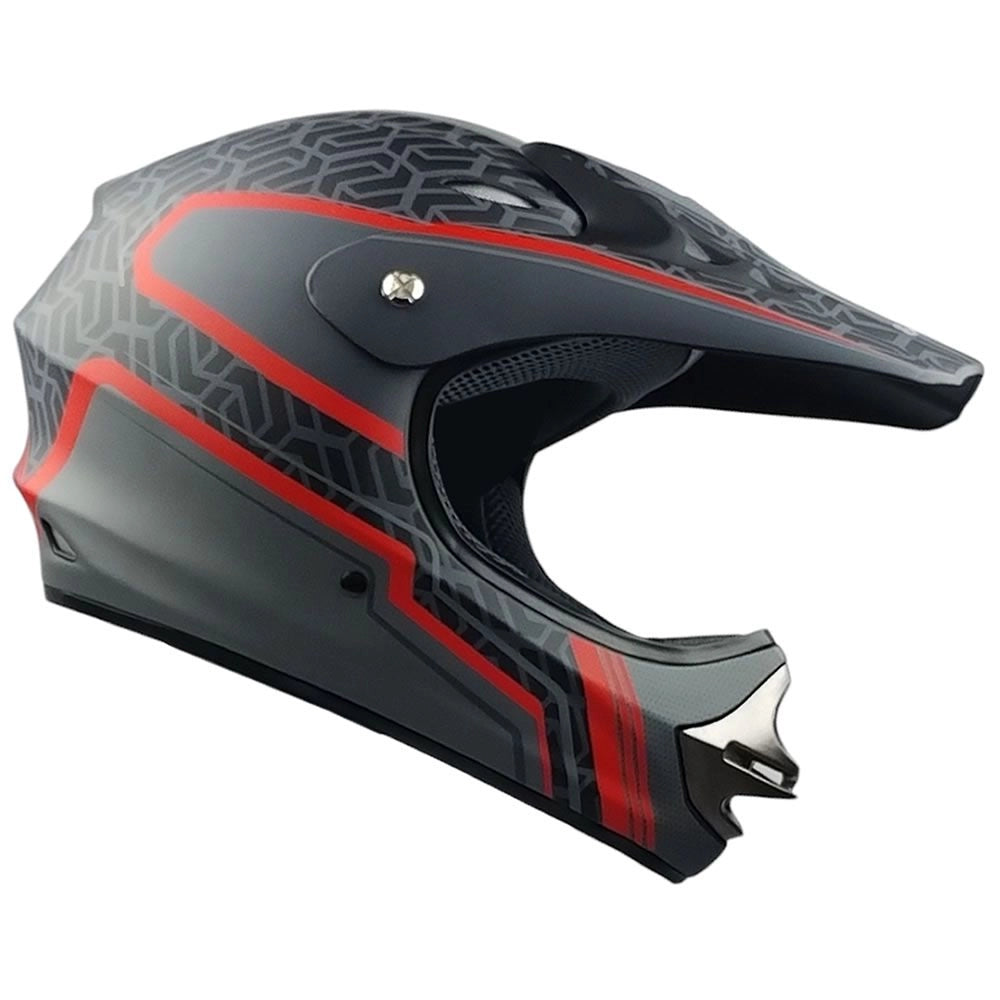 Casco GHB 818 Grid Negro Rojo Mate