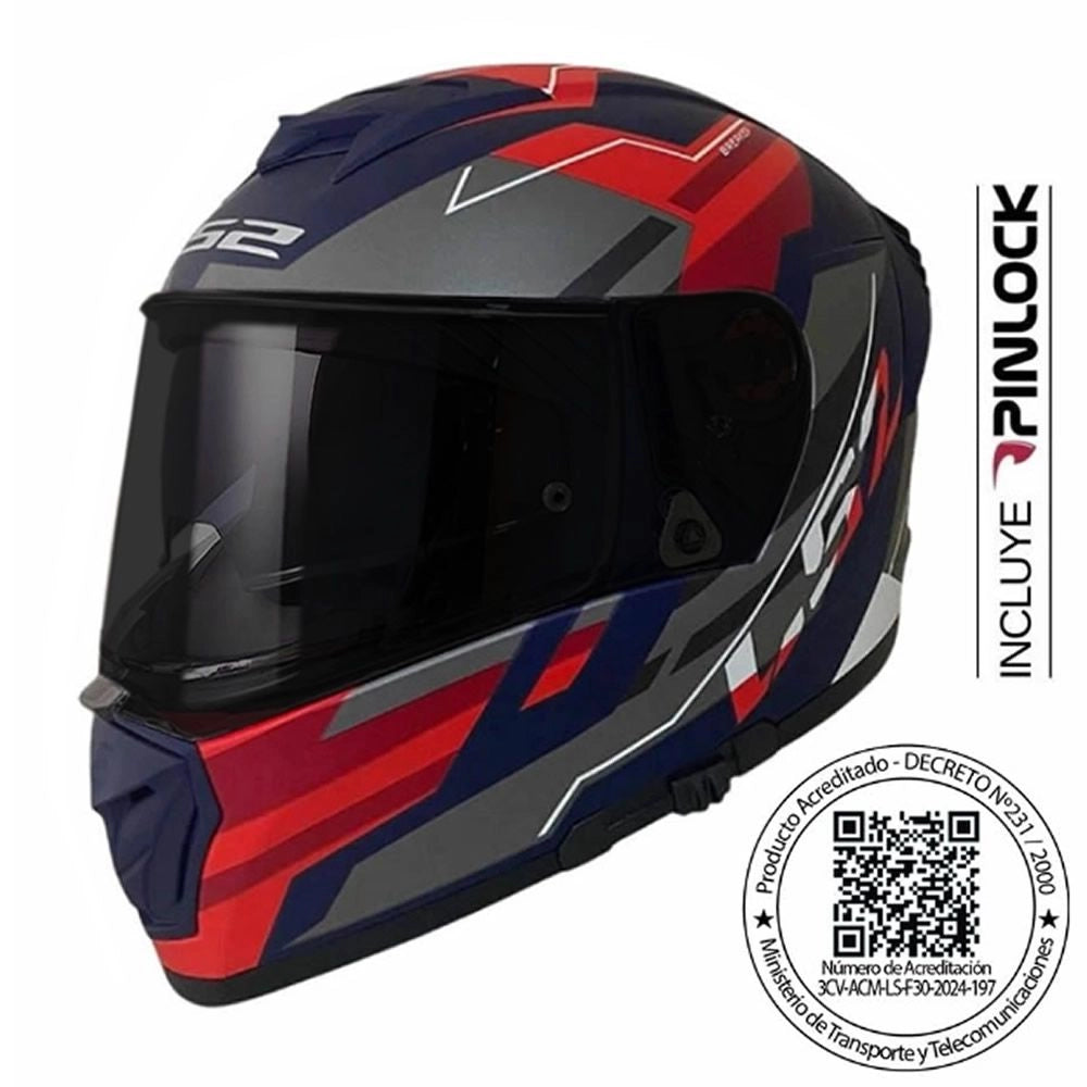 Casco LS2 Ff390 Rojo Azul Betta Pinlock
