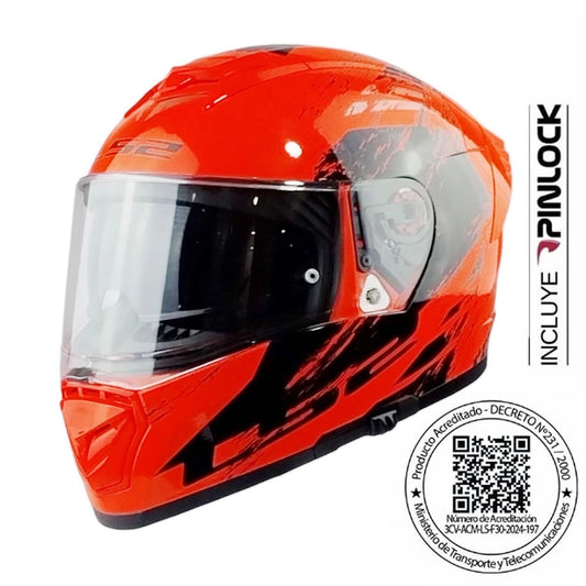 Casco LS2 Ff390 Naranjo Pinlock Breaker Evo