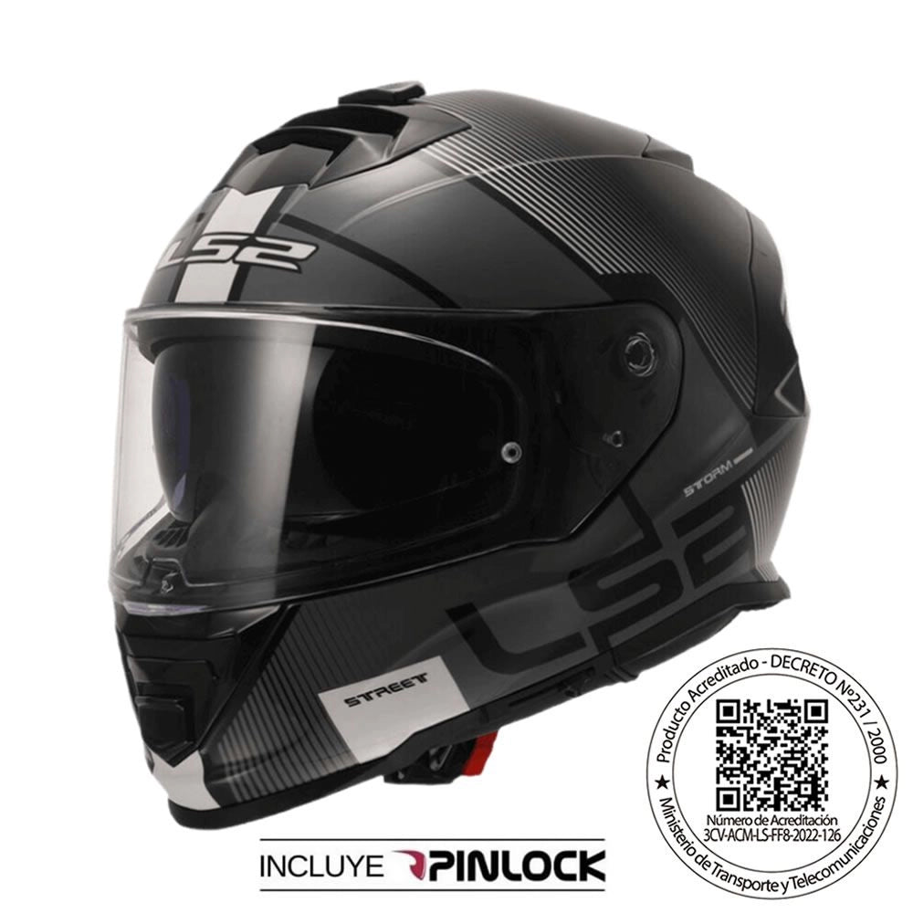 Casco LS2 FF800 Epic Negro Blanco