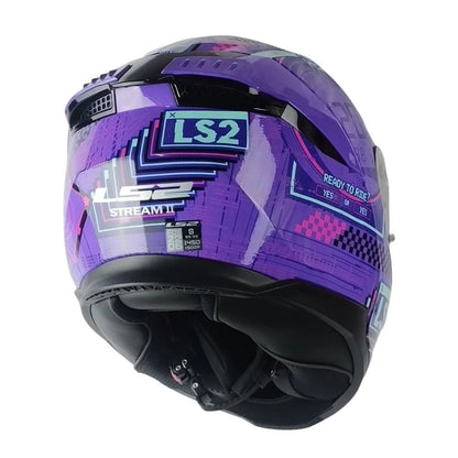 Casco LS2 FF808 STREAM II SYSTEM Morado Rosa